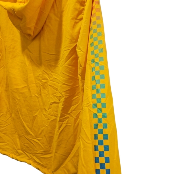 Vintage rare y2k Hype yellow windbreaker hood pullover checkered colorful M - Picture 4 of 10